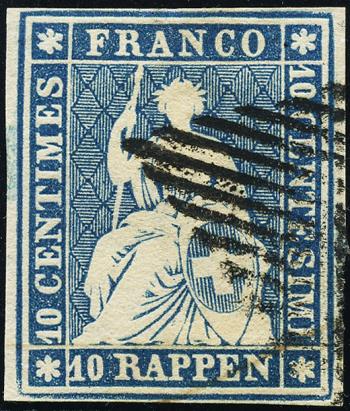 Thumb-1: 23A - 1854, Tiratura di Monaco, 3° periodo di ristampa, carta di Monaco