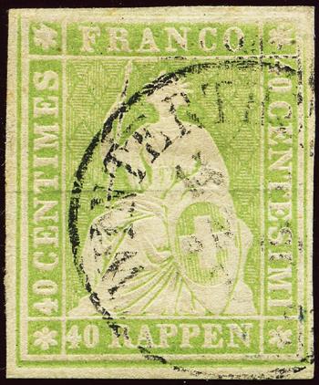 Stamps: 26C - 1855 Bern print, 2nd printing period, Munich paper