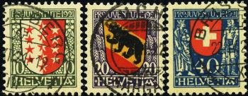 Stamps: J18-J20 - 1921 Canton coat of arms