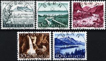 Francobolli: B66-B70 - 1954 Salmo svizzero, laghi e corsi d'acqua