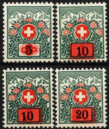 Briefmarken: NP38-NP41 - 1916-1924 Aufbrauchsausgaben