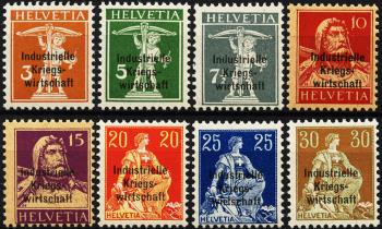 Stamps: IKW9-IKW15 - 1918 Industrielle Kriegswirtschaft, Aufdruck dicke Schrift