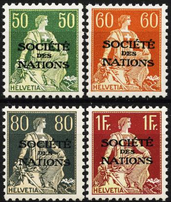 Stamps: SDN9z-SDN12z - 1935-1944 Helvetia with sword, fluted chalk paper