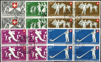 Timbres: B51-B55 - 1951 Zurich 600 ans dans la Confédération et les jeux populaires