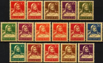 Briefmarken: 126I-184 - 1914 - 1930 Tellbrustbild, sämisches Faserpapier