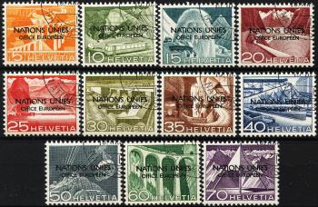 Briefmarken: ONU1.A.04-ONU11.A.04 - 1950 Technik und Landschaft