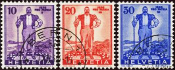 Stamps: W5-W7 - 1936 Individual values from the Pro Patria block