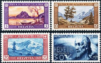 Stamps: J49-J52 - 1929 Landscapes and portrait of Nikolaus von Flüe