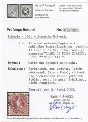 Thumb-2: 66E-75E - 1900-1903, Standing Helvetia, white paper, 14 teeth, concentration camp B