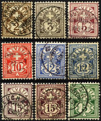 Briefmarken: 58B-65B - 1894-1899 Ziffermuster, Faserpapier, KZ B