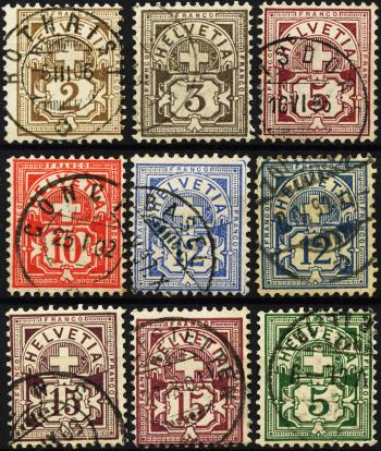 Stamps: 58B-65B - 1894-1899 Number pattern, fiber paper, KZ B