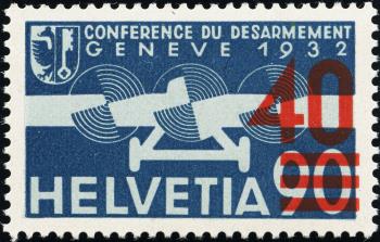 Briefmarken: F24a - 1936 Aufbrauchsausgabe mit hellrotem Aufdruck