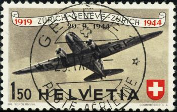 Thumb-1: F40 - 1944, Jubiläumsflugpostmarke 25 Jahre schweizerische Luftpost