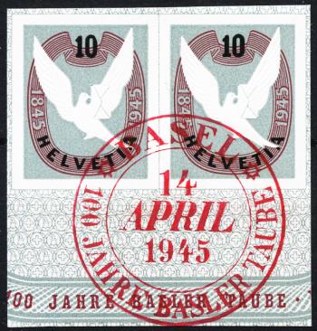 Thumb-1: W22 - 1945, Einzelwerte aus Jubiläumsblock 100 Jahre Basler Taube