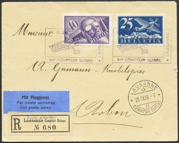 Thumb-1: SF26.5 - 26. September 1926, Posta aerea alla fine del Comptoir Suisse Lausanne