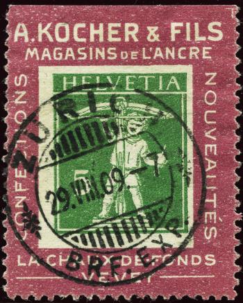 Thumb-1: KO2a - 1909, Stamps on Kocher advertising labels