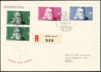 Briefmarken: W29-W30 - 1948 Einzelwerte aus IMABA-Block und 100 Jahre Schweiz. Verfassung