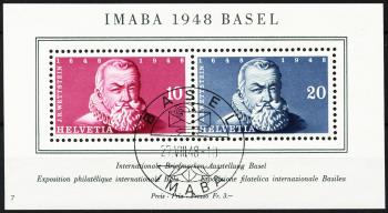 Thumb-1: W31 - 1948, Bloc commémoratif pour l'Exposition internationale des timbres de Bâle