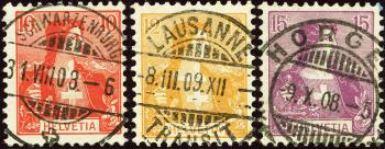 Stamps: 104-106 - 1907 Helvetia bust