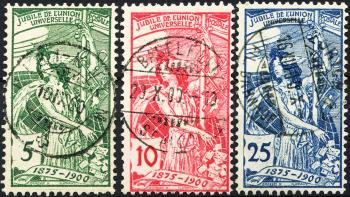 Briefmarken: 77B-79B - 1900 25 Jahre Weltpostverein