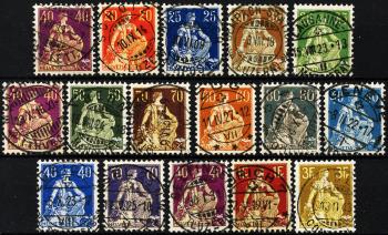 Stamps: 107-116 - 1908-1925 Fibre paper