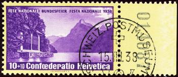Briefmarken: B1z - 1938 Tellskapelle, geriffeltes Papier