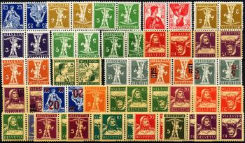 Briefmarken: K1-K27 -  Grosse Serie, Kehrdrucke