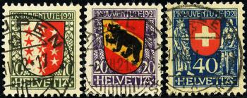 Stamps: J18-J20 - 1921 Cantonal coat of arms