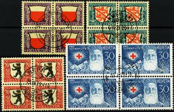 Stamps: J45-J48 - 1928 City coat of arms and portrait of Henri Dunant