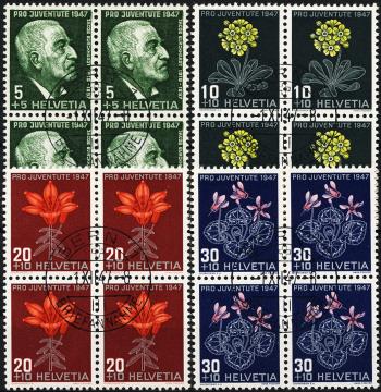 Stamps: J121-J124 - 1947 Portrait of J. Burckhardt and Alpine flower paintings