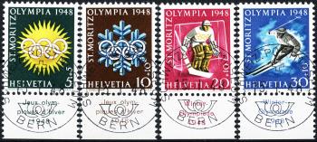 Timbres: W25w-W28w - 1948 Timbres spéciaux pour les Jeux olympiques d'hiver de Saint-Moritz