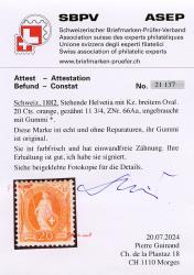 Thumb-2: 66A - 1882, carta bianca, 14 denti, KZ A