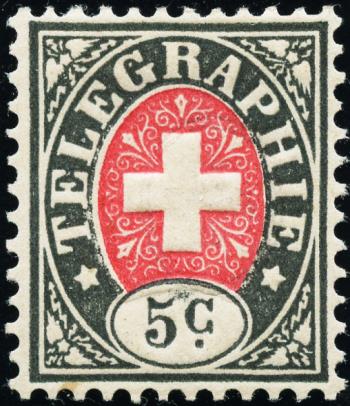 Briefmarken: T7 - 1877 Neue Wertstufen und Farbänderung, weisses Papier, Wappen rot