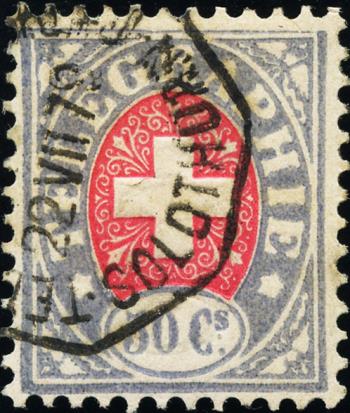 Thumb-1: T10 - 1877, Nuovi livelli di valore e cambio di colore, carta bianca, stemma rosso