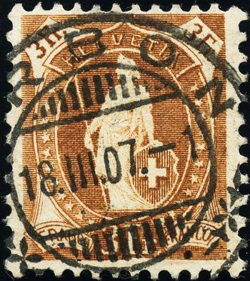 Briefmarken: 92A - 1906 weisses Papier, 13 Zähne, WZ