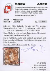 Thumb-2: 92A - 1906, weisses Papier, 13 Zähne, WZ