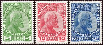 Briefmarken: FL1x-FL3x - 1912 Fürst Johann II, Kreidepapier