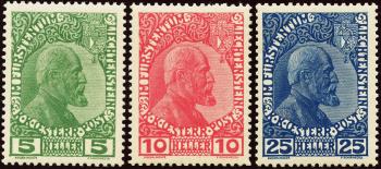 Briefmarken: FL1y-FL3y - 1915 Fürst Johann II, gewöhnliches Papier