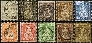 Thumb-1: 28-36,30b - 1862-1864, Sitzende Helvetia, weisses Papier