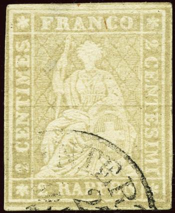 Thumb-1: 21G - 1862, Estampe de Berne, 4e période d'impression, papier de Zurich