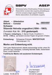 Thumb-2: 21G - 1862, Berne print, 4th printing period, Zurich paper