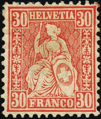 Thumb-1: 33 - 1862, Helvetia seduta, carta bianca