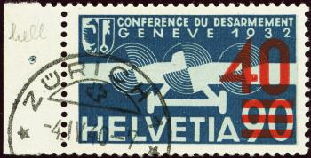 Briefmarken: F24a - 1936 Aufbrauchsausgabe mit hellrotem Aufdruck