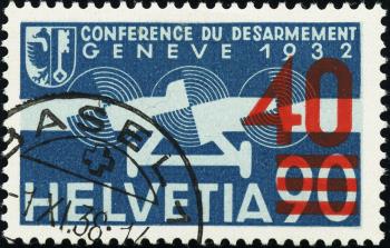 Briefmarken: F24a - 1936 Aufbrauchsausgabe mit hellrotem Aufdruck