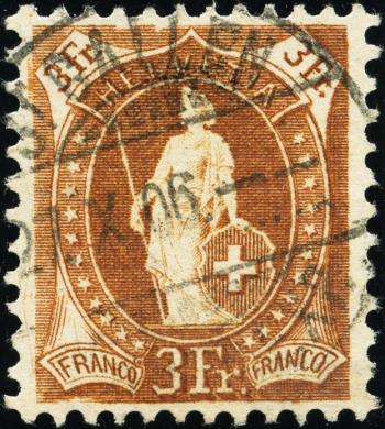 Thumb-1: 92A - 1906, weisses Papier, 13 Zähne, WZ