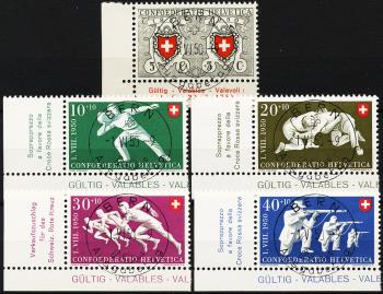 Thumb-1: B46-B50 - 1950, 100 anni di Posta Svizzera e rappresentazioni sportive, ET. francese