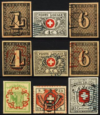 Briefmarken: Lot-Kantonal - 1843-1850 Kantonalmarken - Lot, FÄLSCHUNGEN