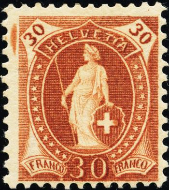 Briefmarken: 88A.2.50/II - 1905 Stehende Helvetia, weisses Papier, 13 Zähne, WZ