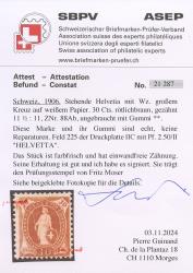 Thumb-3: 88A.2.50/II - 1905, Stehende Helvetia, weisses Papier, 13 Zähne, WZ