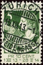 Briefmarken: J1 - 1913 Helvetia mit Matterhorn